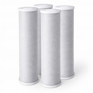 Four whole-house activated carbon replacement filters for water filtration systems