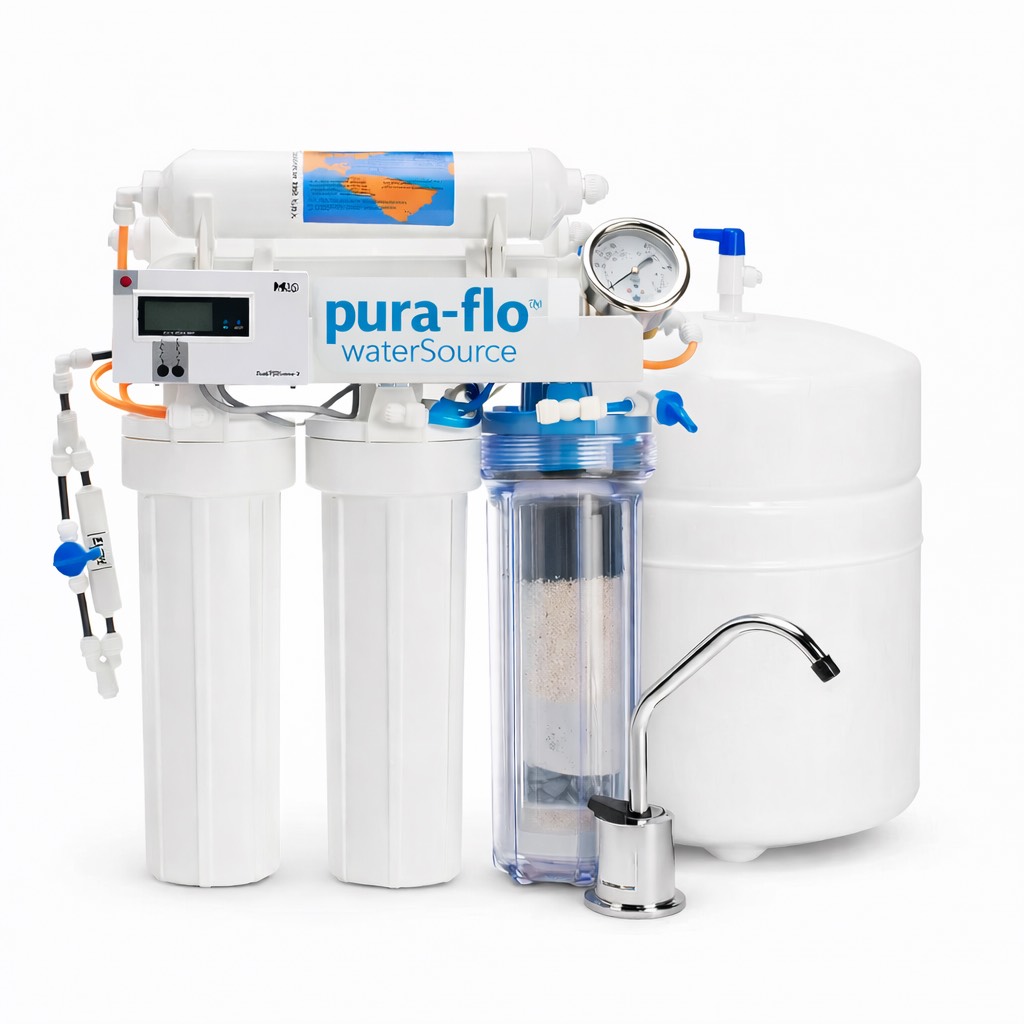 Nature's Balance reverse osmosis drinking water system installed under kitchen sink